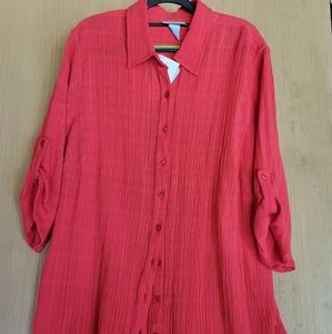 Liz & Me pink blouse size 1x